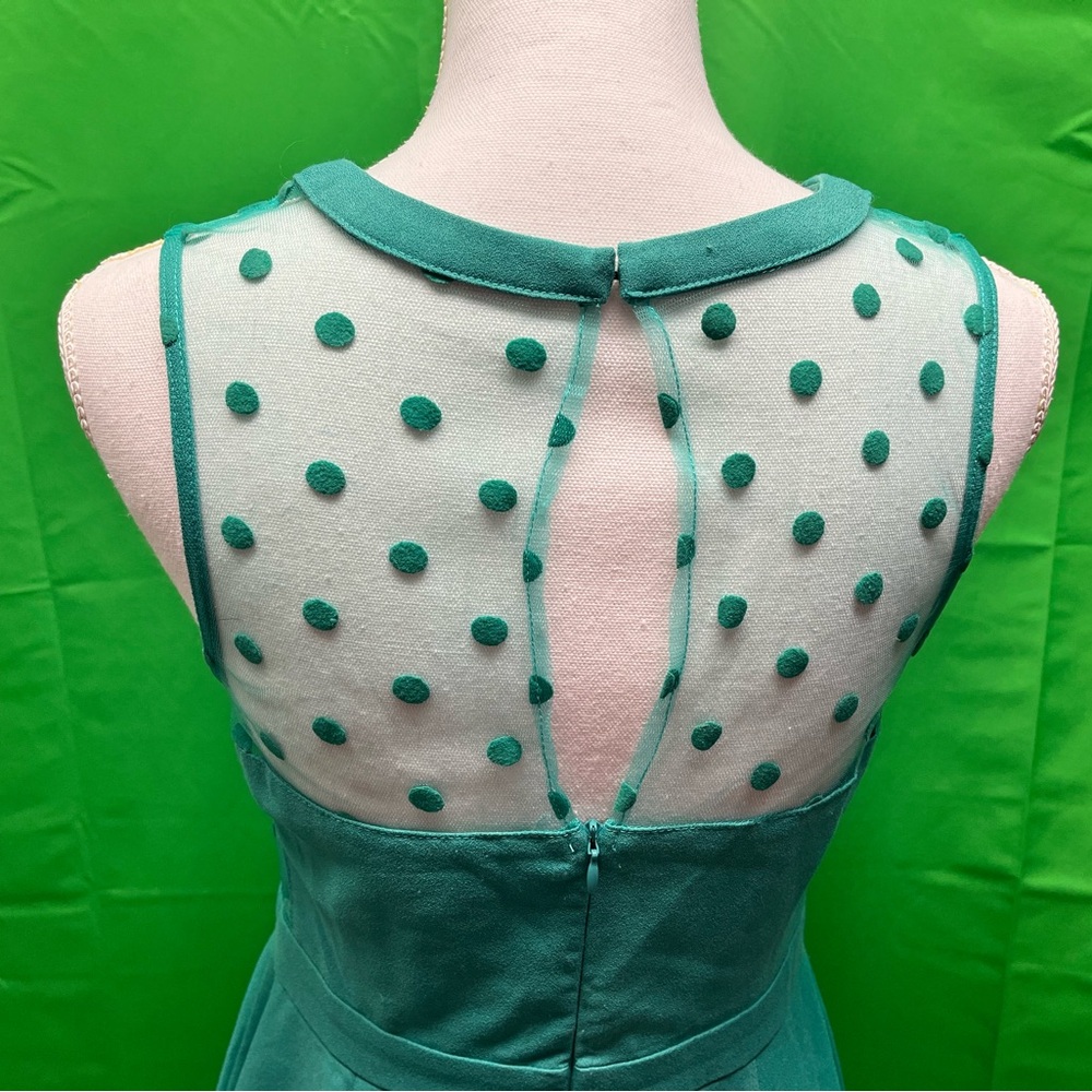Retro Green Polka Dot Dress